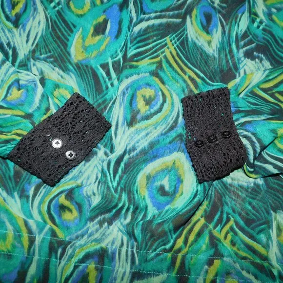 JONES NEW YORK STUNNING L/S KNITTED NECK & SLEEVE BLOUSE~SZ MED - Picture 3 of 7